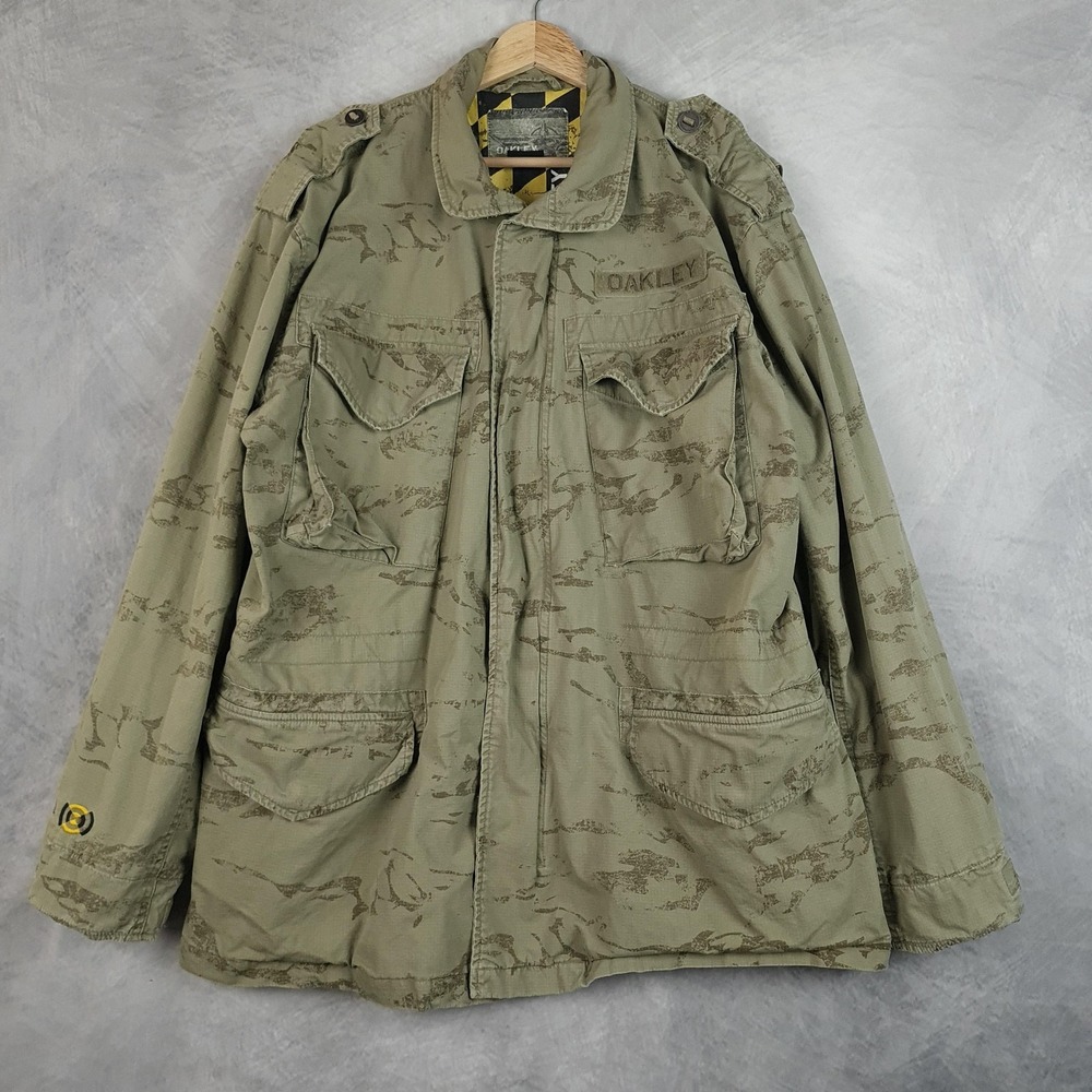 Oakley Jacket Mens Large Green Camo Field Coat Utility Military Outdoor Hike